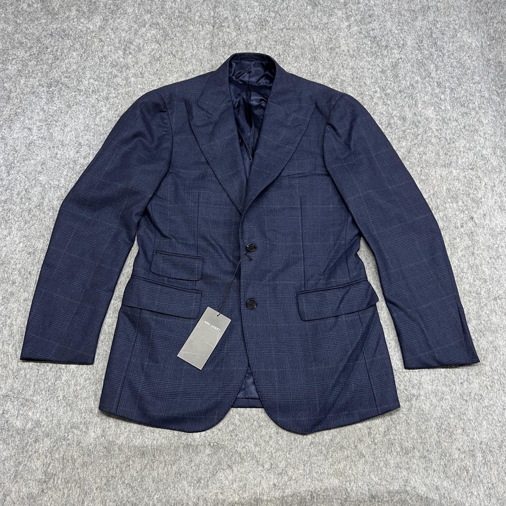 Ring Jacket Blazer Mens J50 US40 Blue Check 100% Wool Suit Jacket Made Japan NEW